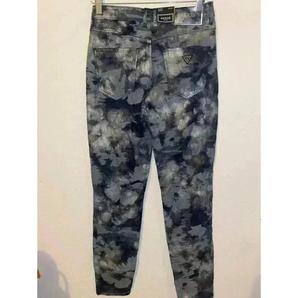 Guess 1981 Metallic Floral Skinny High Trendy Jeans Size 26. 2024 Trend! - Picture 3 of 8